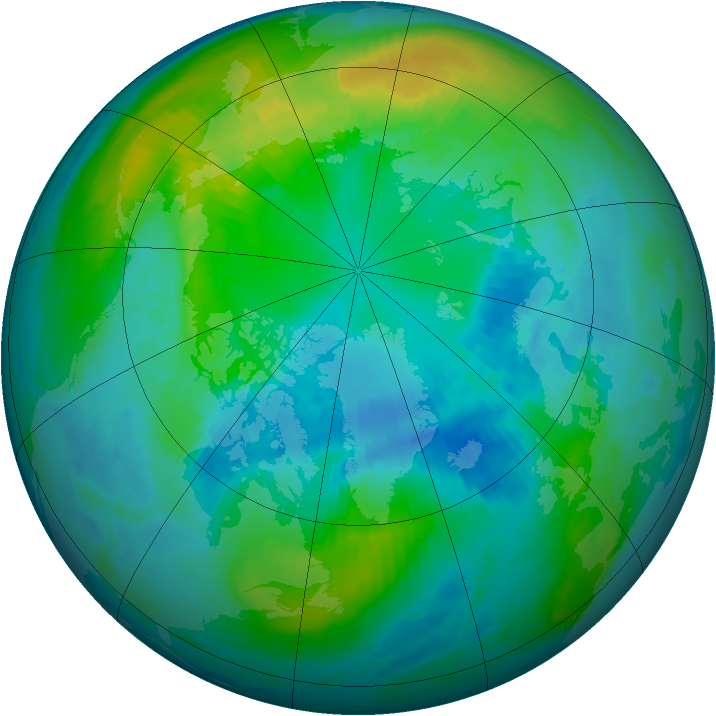 Arctic ozone map for 16 October 1979